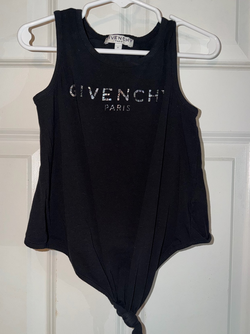 Givenchy Black Womens Logo Tank with Metallic Accent